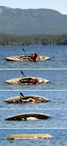 Into the drink: Practising the rollover makes you ready for future emergencies.